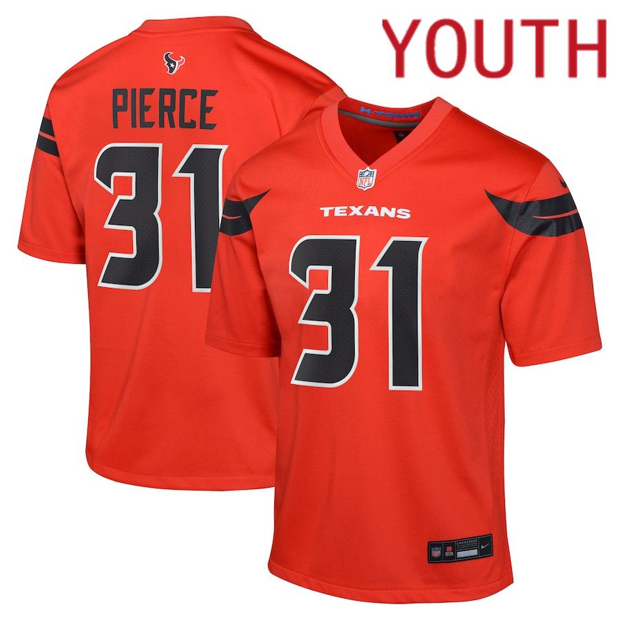Youth Houston Texans #31 Dameon Pierce Nike Red Alternate Game NFL Jersey->->Youth Jersey